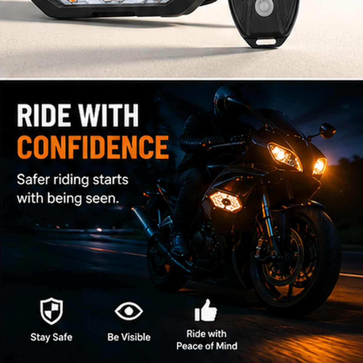 🚴 RideGlow™ Smart Rear Bike Light – Wireless Remote Control LED Cycling Safety Lamp