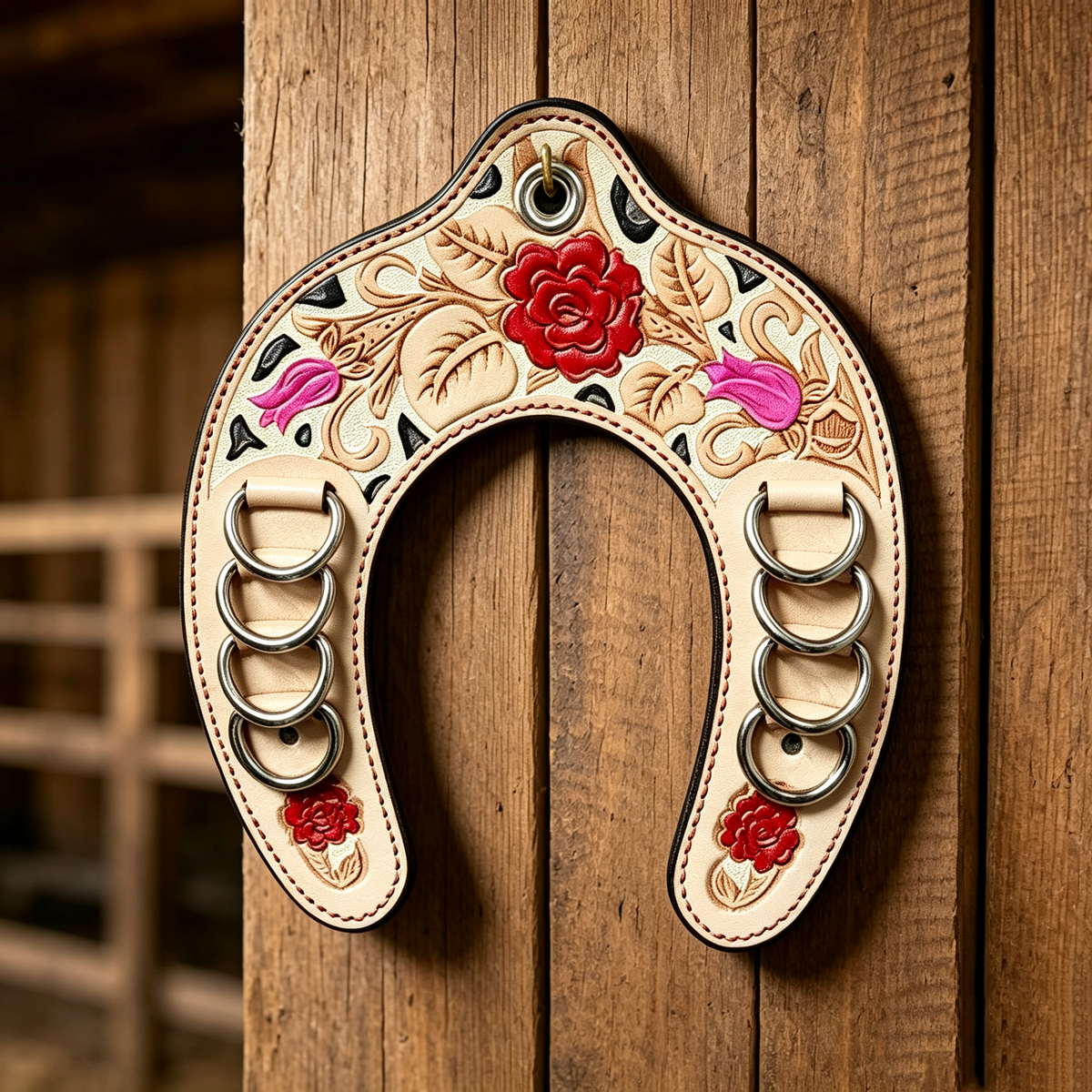 π₯ Handcrafted Leather Horseshoe Wild Rag Holder | Western Scarf & Bandana Organizer (π¦Buy 2 Free Shipping)