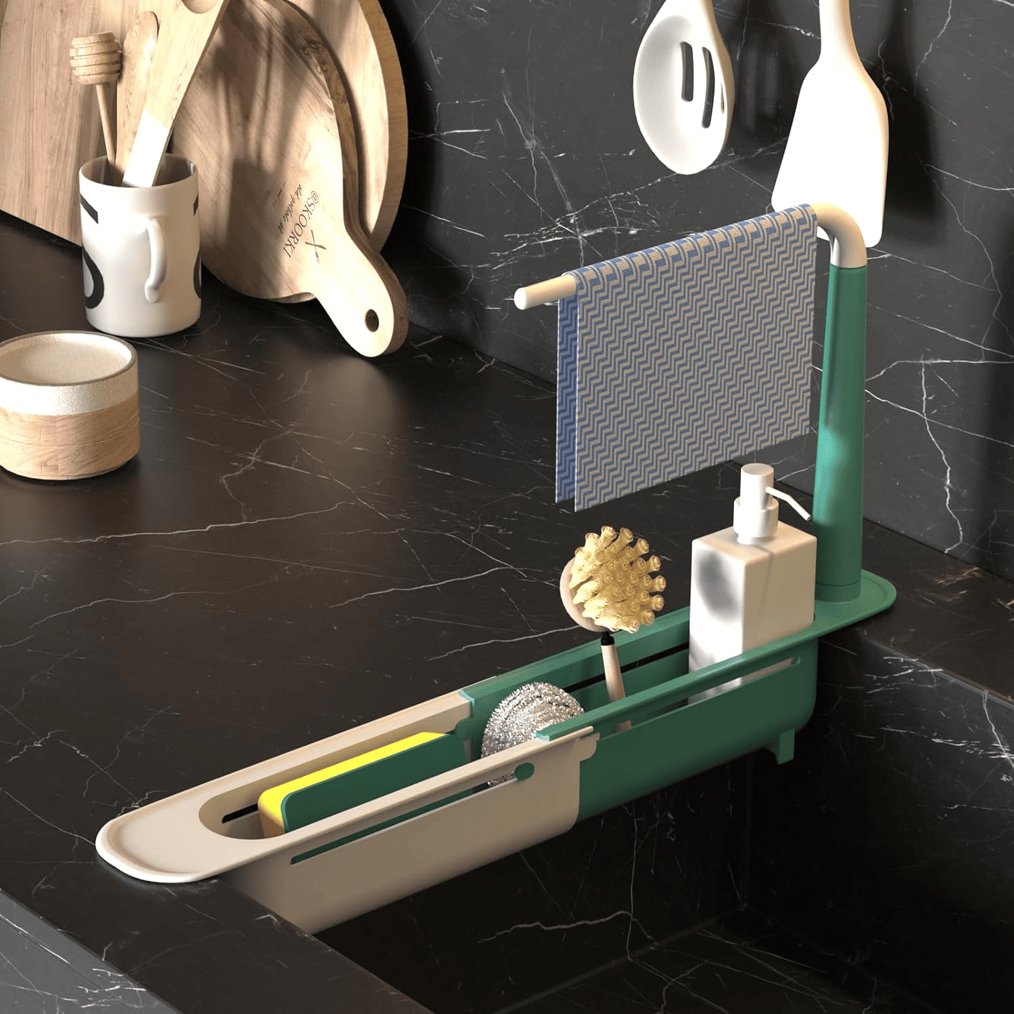 Telescopic Sink Storage Rack✨