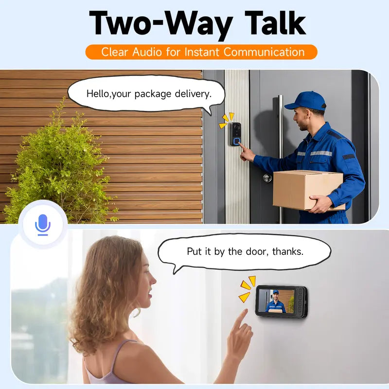 ๐ 1080P Wireless Video Doorbell with Monitor โ No WiFi, No App, No Subscription