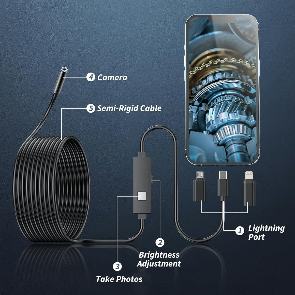 π₯LAST DAY SALE 49% OFF-π Plug-and-Play Endoscope Camera - Compatible with Android & iPhone & ipad for Direct Connection