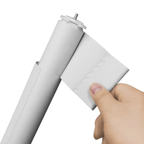 Mainstays Cordless Tear-to-Fit Blackout Vinyl Roller Shade, White, 37"W x 72"L