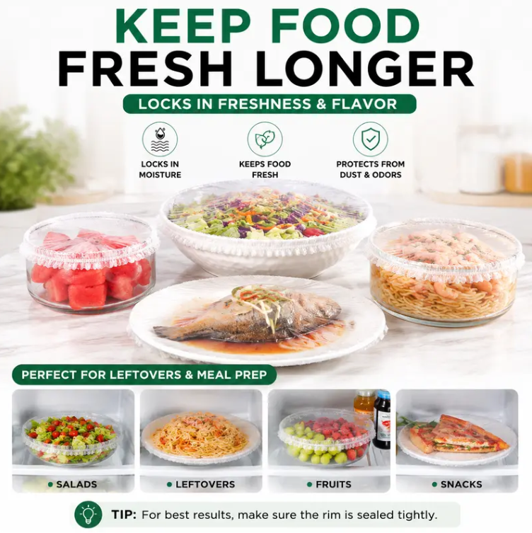 Stretch food covers keeping bowls plates fruit and leftovers covered