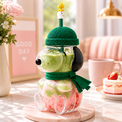 Sip Cute, Stay Cozy 🍂 | 3D Character Glass Tumbler for Iced Coffee, Matcha & More