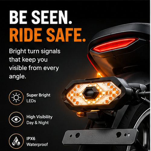 🚴 RideGlow™ Smart Rear Bike Light – Wireless Remote Control LED Cycling Safety Lamp