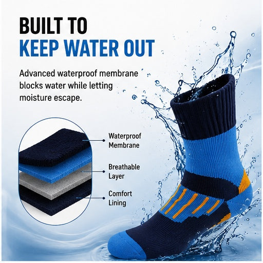 RANDY SUN waterproof sock membrane breathable layer construction