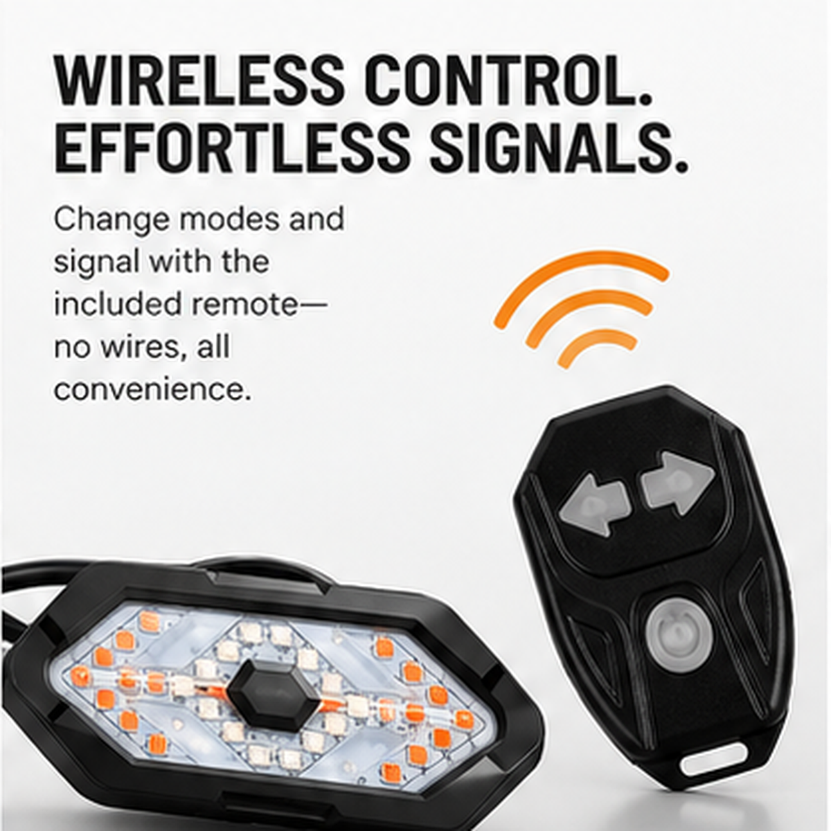 RideGlow rear bicycle light with wireless directional remote control
