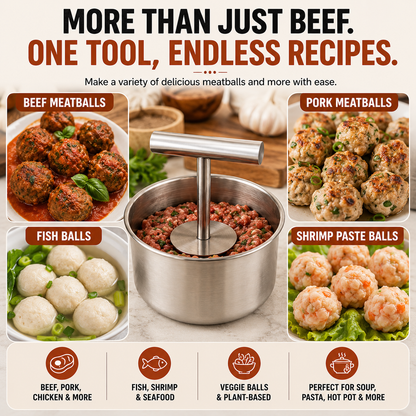 🥩 Stainless Steel Meatball Maker – Stop Rolling Meatballs One by One