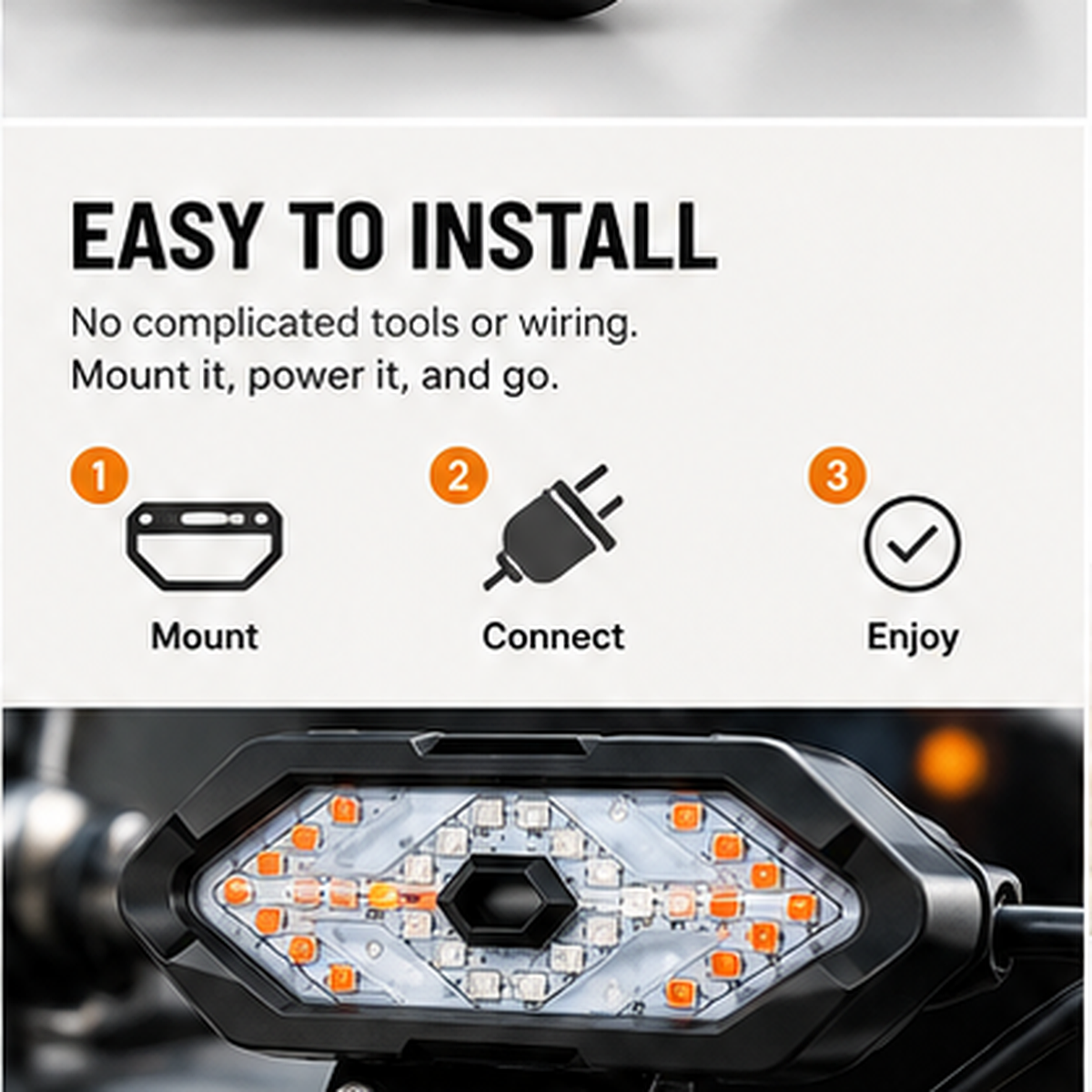 🚴 RideGlow™ Smart Rear Bike Light – Wireless Remote Control LED Cycling Safety Lamp