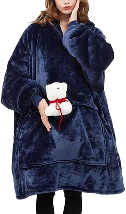 Heated Hoodie with Dog Pouch, Cat Hoodie Wearable Heated Blanket for Women and Men, Cozy Fleece Sweatshirt with Pet Pocket