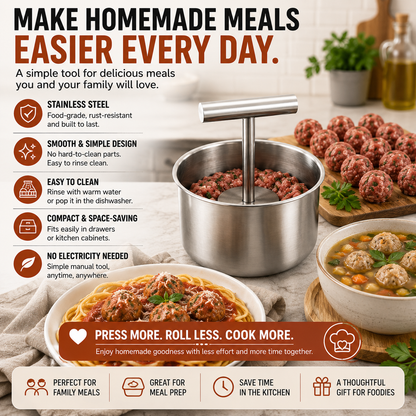 🥩 Stainless Steel Meatball Maker – Stop Rolling Meatballs One by One