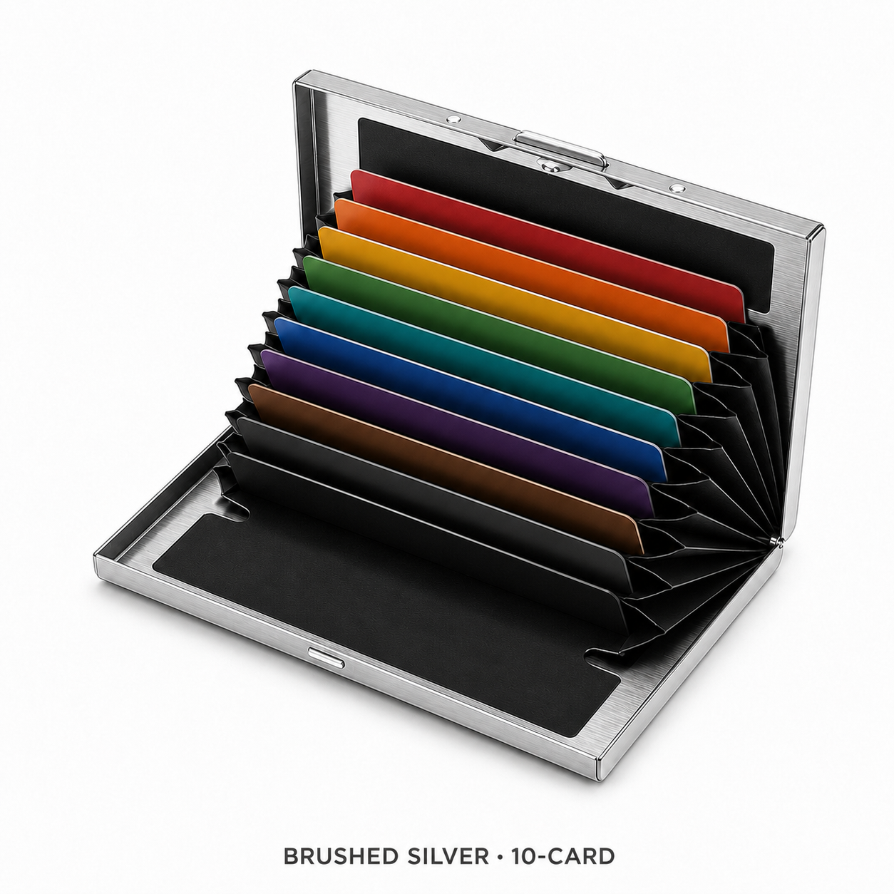 RFID-Blocking Stainless Steel Card Wallet – 6/10-Card Slim Organizer