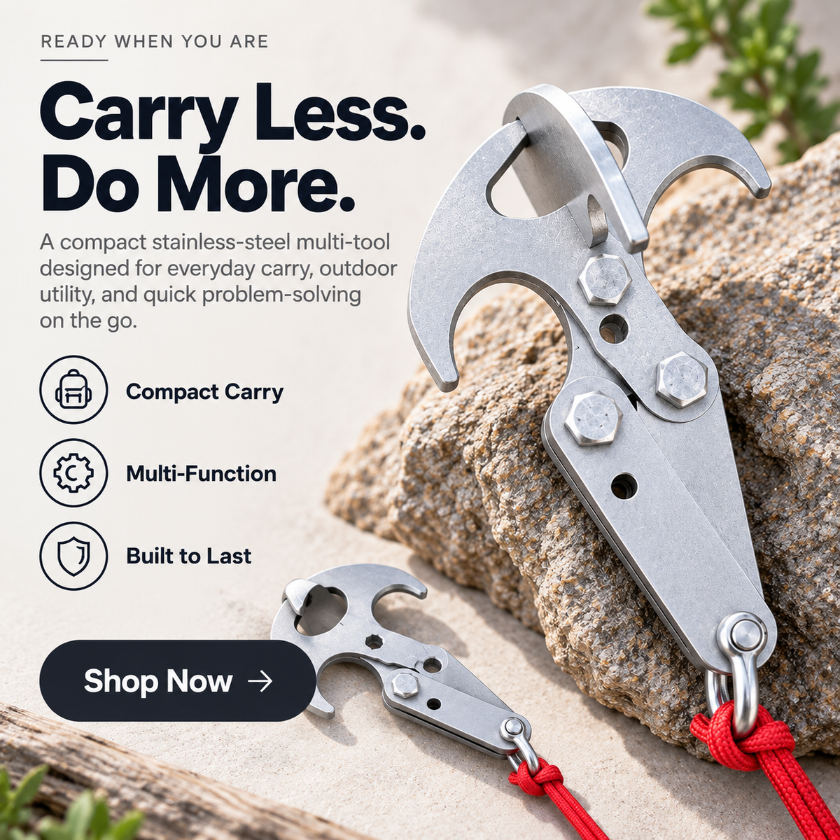 🪝 GrabPro™ 2.0 Stainless Steel Gravity Hook – Heavy-Duty Retrieval Claw Tool for Hard-to-Reach Items
