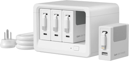 12-in-1 Desktop Charging Station, 160W USB Retractable GaN Charger