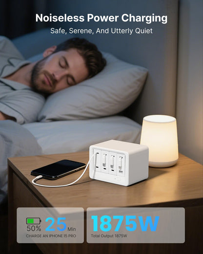 12-in-1 Desktop Charging Station, 160W USB Retractable GaN Charger