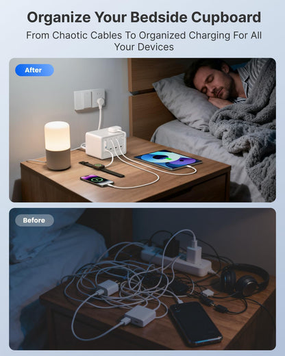 12-in-1 Desktop Charging Station, 160W USB Retractable GaN Charger