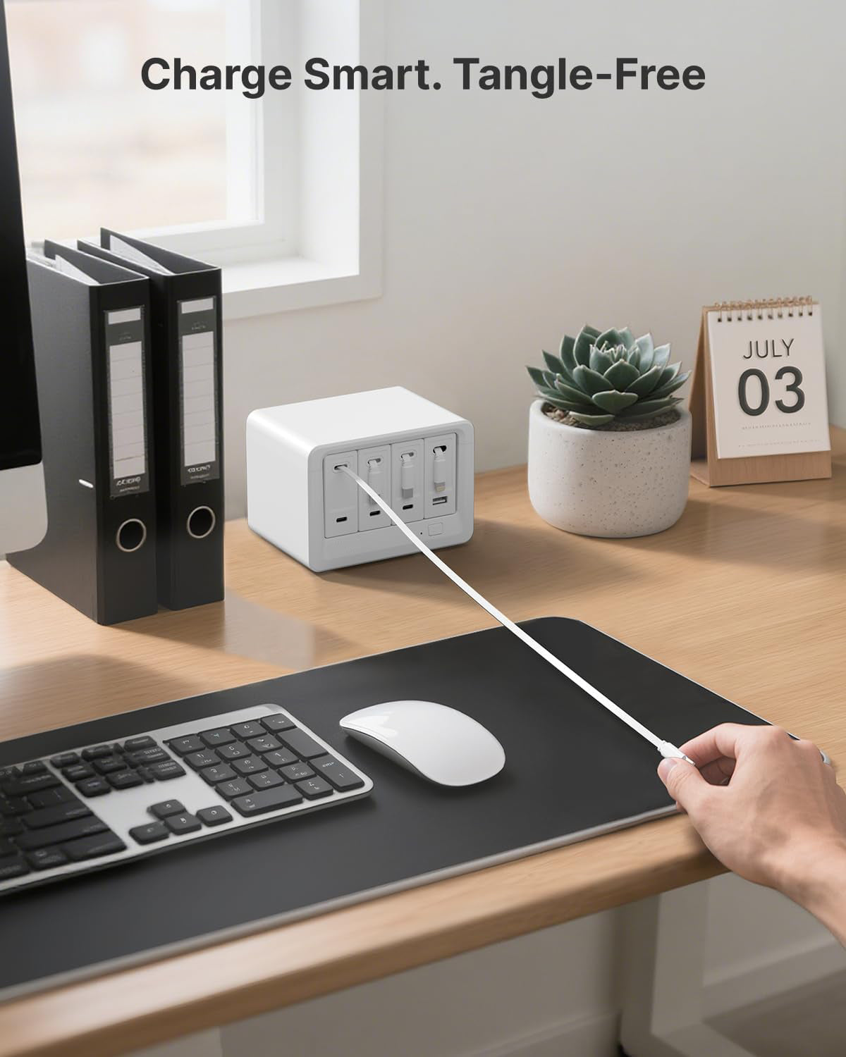 12-in-1 Desktop Charging Station, 160W USB Retractable GaN Charger