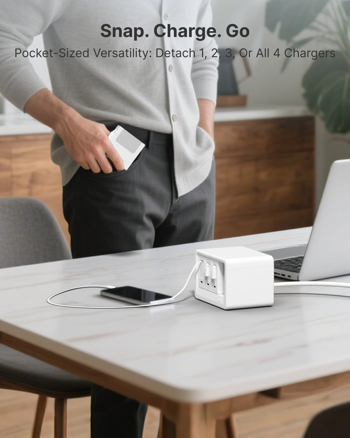 12-in-1 Desktop Charging Station, 160W USB Retractable GaN Charger