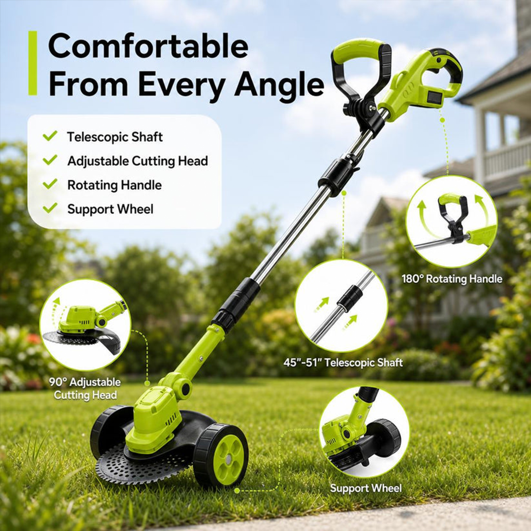 🔥2026 Hot Sale 21V Cordless 3-in-1 Grass Trimmer, Edger & Mini Mower