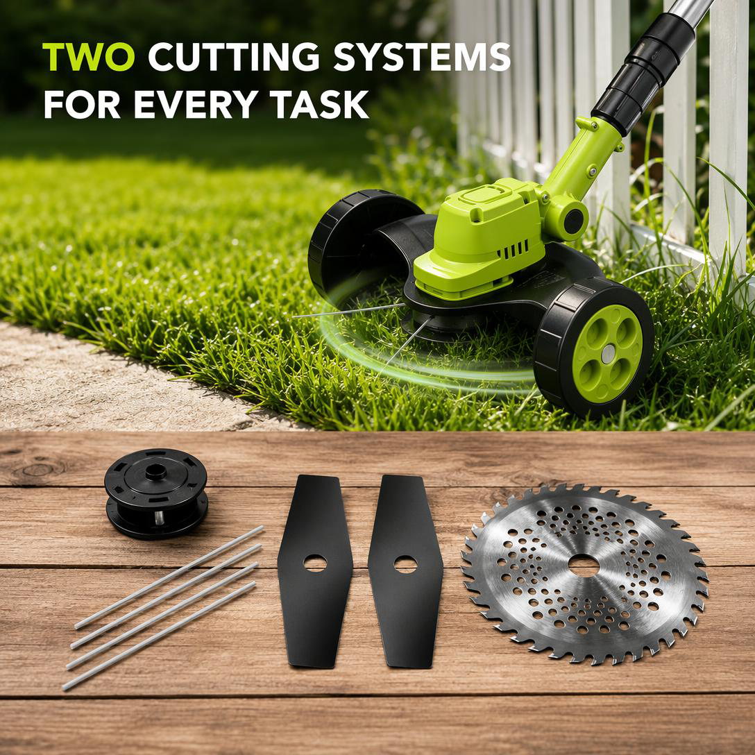 🔥2026 Hot Sale 21V Cordless 3-in-1 Grass Trimmer, Edger & Mini Mower