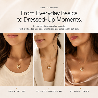 💎 LuckyLuxe™ Horseshoe Ring Holder Necklace – Dainty Pendant with Hidden Ring Keeper Design