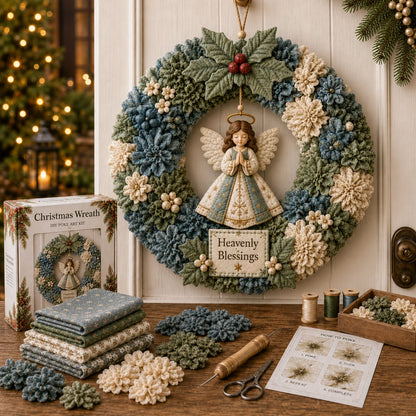 3D Fabric Poke Wreath DIY Kit – Christmas Craft Décor