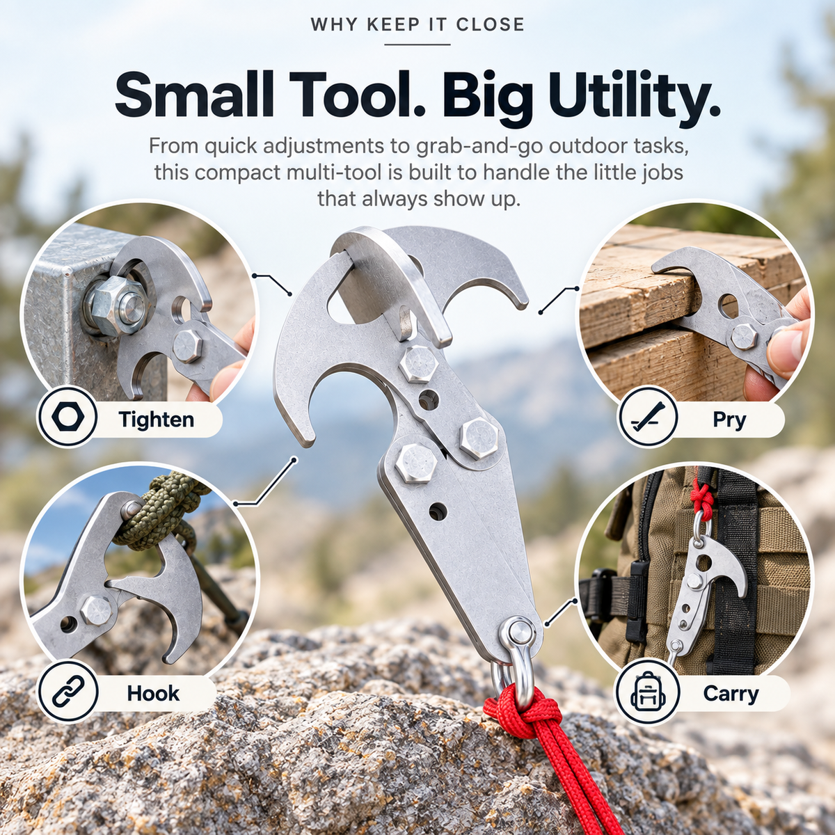 🪝 GrabPro™ 2.0 Stainless Steel Gravity Hook – Heavy-Duty Retrieval Claw Tool for Hard-to-Reach Items
