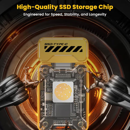 FU80 USB-C & USB-A Pen Drive, Flash Drive, 560MB/s, Fingerprint Encryption, Metal Casing, Solid State, Plug & Play, Secure Storage