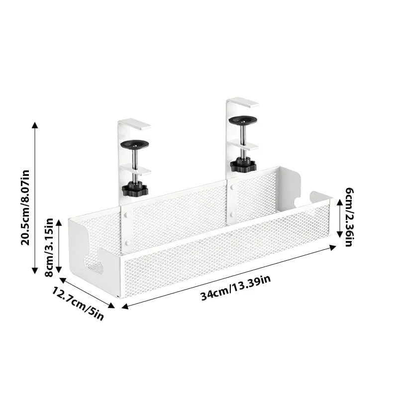 Adjustable No-Drill Under-Desk Cable Organizer