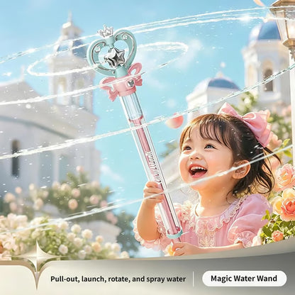 Magic Wand Water Squirter, Spinning Water Spray Toy, Pull-Out Fairy Wand Water Blaster, Funny Firework Water Sprayer for Summer Beach Pool Party Outdoor Games, for Adult