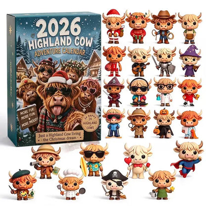 🔥Last Day 49% OFF - 🐂🎁2026 Highland Cow Advent Calendar