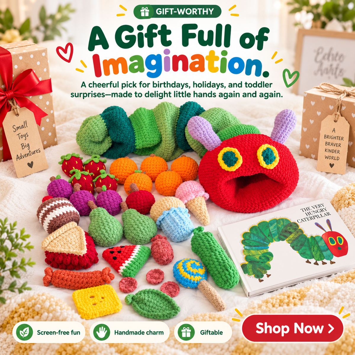 Feed & Fun™ Caterpillar Crochet Toy Set ⭐⭐⭐⭐⭐