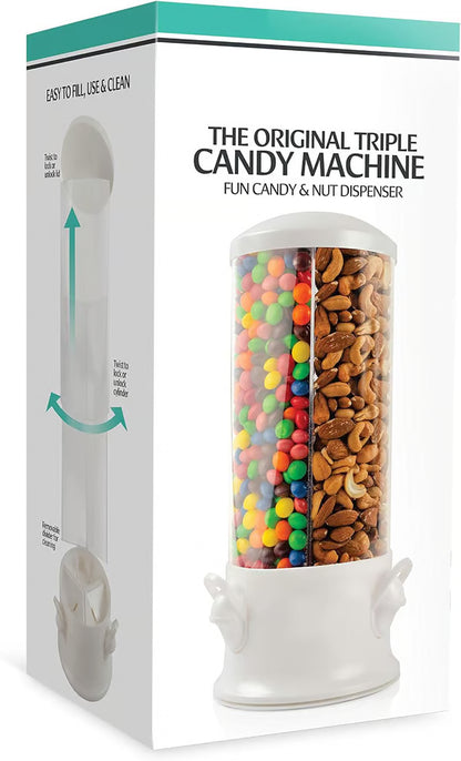 The Original Triple Candy Machine - Fun Candy & Nut Dispenser - New & Improved - 360 Degree Selection