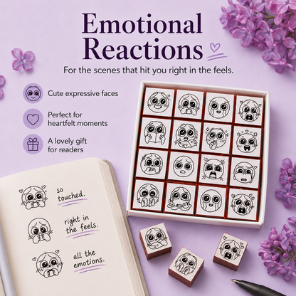 📚 BookMood™ Reaction Stamp Set – Cute Annotation Stamps for Readers & Journaling