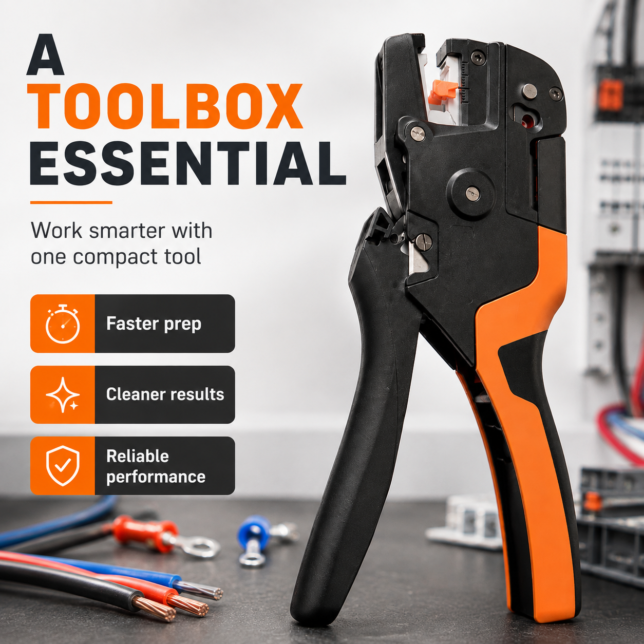 3-in-1 Automatic Wire Stripper, Cutter & Crimper – Self-Adjusting Electrical Hand Tool