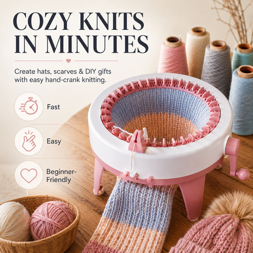 🧶 Hand-Crank Circular Knitting Machine – Easy DIY Knitting Loom for Hats, Scarves & Handmade Gifts