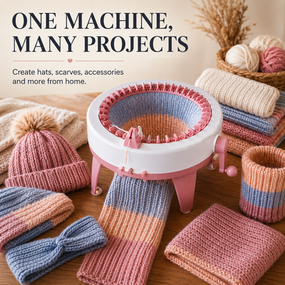 🧶 Hand-Crank Circular Knitting Machine – Easy DIY Knitting Loom for Hats, Scarves & Handmade Gifts