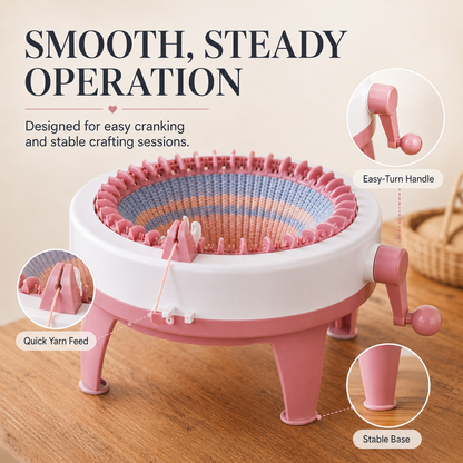 🧶 Hand-Crank Circular Knitting Machine – Easy DIY Knitting Loom for Hats, Scarves & Handmade Gifts