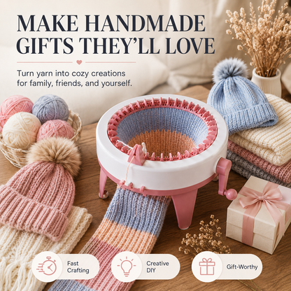 🧶 Hand-Crank Circular Knitting Machine – Easy DIY Knitting Loom for Hats, Scarves & Handmade Gifts