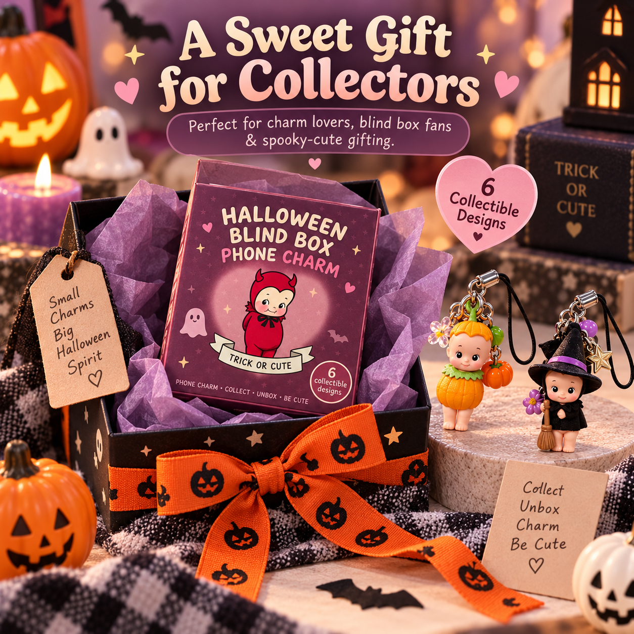 Halloween Blind Box Phone Charm – 1 of 6 Spooky Surprise Designs