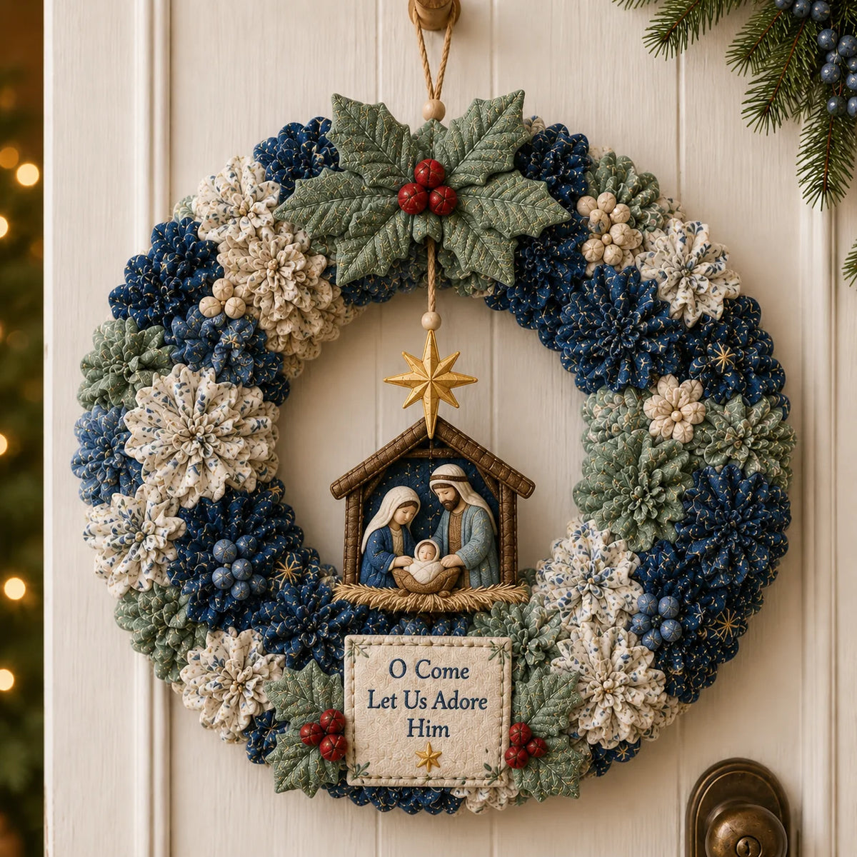 3D Fabric Poke Wreath DIY Kit – Christmas Craft Décor