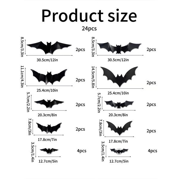 72 Pack Remote Control Light-Up 3D Halloween Bat Wall Decor – Flashing Bat Stickers for Indoor Party, Bedroom, Bathroom Mirror, Garage & Door Decorations