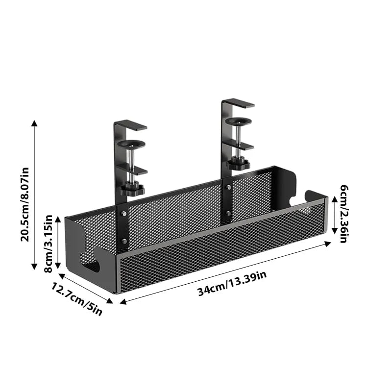 Adjustable No-Drill Under-Desk Cable Organizer