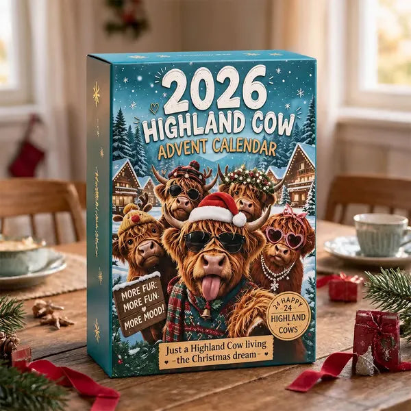 🔥Last Day 49% OFF - 🐂🎁2026 Highland Cow Advent Calendar