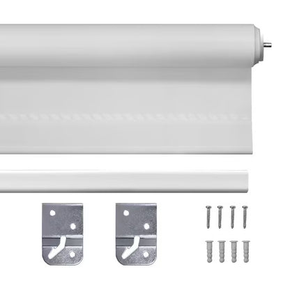 Mainstays Cordless Tear-to-Fit Blackout Vinyl Roller Shade, White, 37"W x 72"L