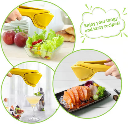 Lemon Juicer Squeezer, Max Juice Extraction Lime Citrus Squeezer Hand Press, Easy-to-Use Flat Lime Juicer with Leverage to Reduce Effort, Manual Juicer with Built-in Strainer,