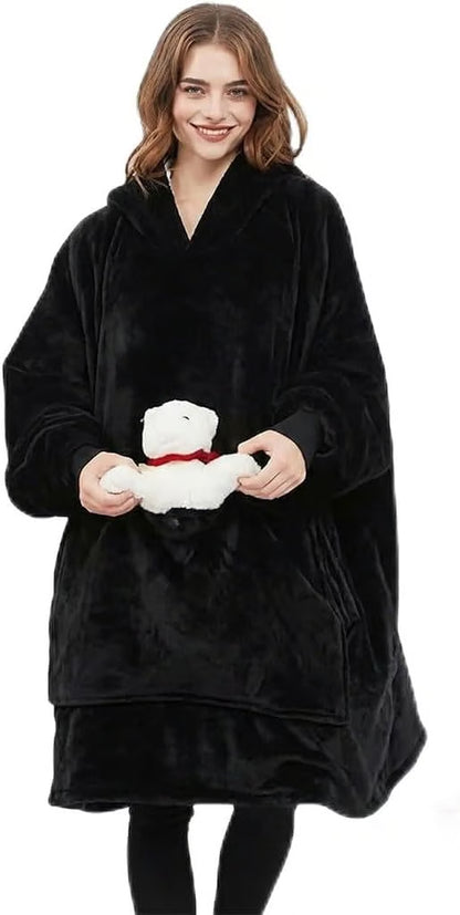 Heated Hoodie with Dog Pouch, Cat Hoodie Wearable Heated Blanket for Women and Men, Cozy Fleece Sweatshirt with Pet Pocket