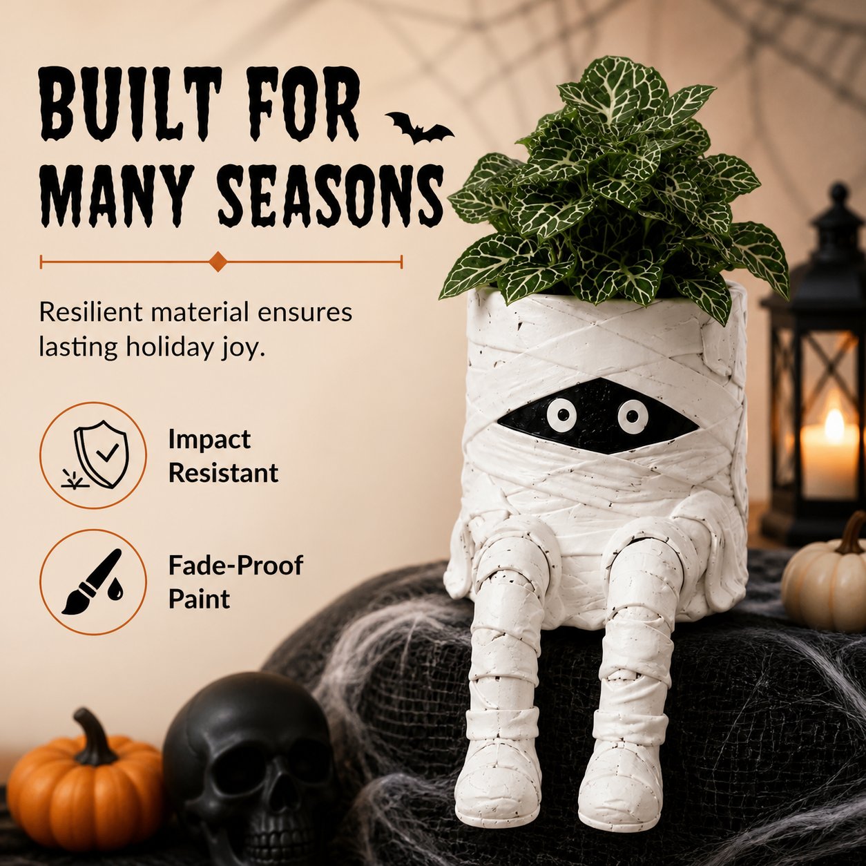 Halloween whimsical hanging leg planter skeleton fall decoration