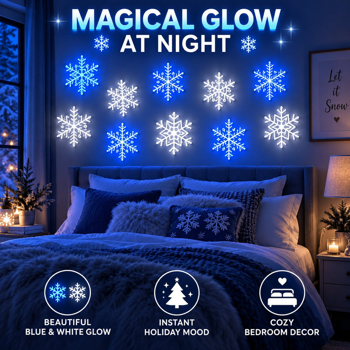 ❄️ SnowGlow™ LED Snowflake Wall Set