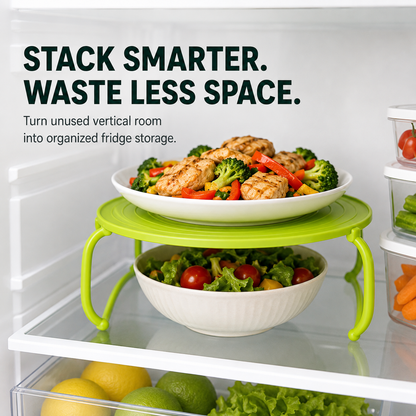 Microwave Steamer Rack, Foldable Microwave Plate Stacker with Cool-Touch Handles, Space-Saving Food Heating Tray Stand, Reusable Kitchen Organizer for Plates & Bowls